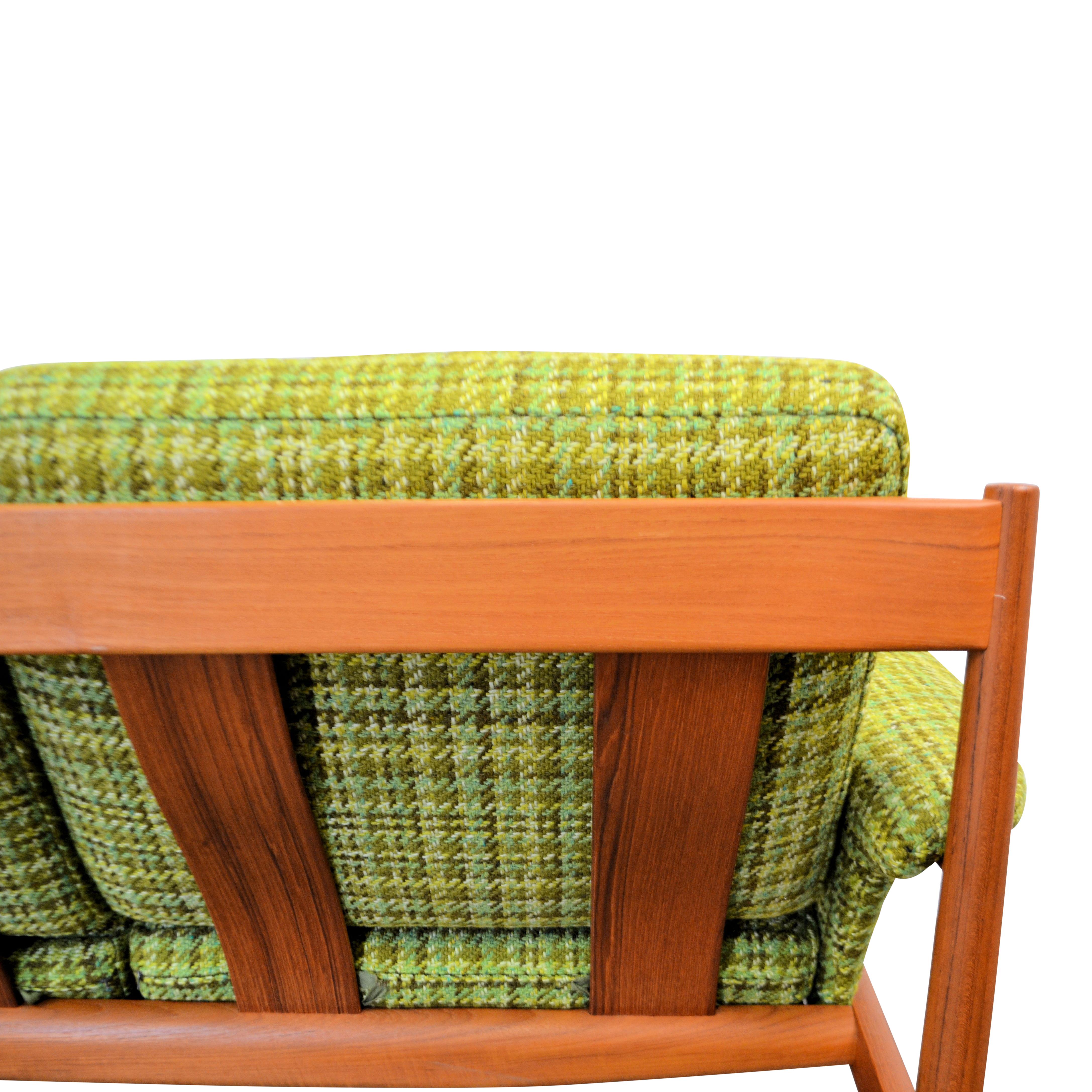 Mid-20th Century Vintage Grete Jalk Teak Three-Seat Sofa For Sale