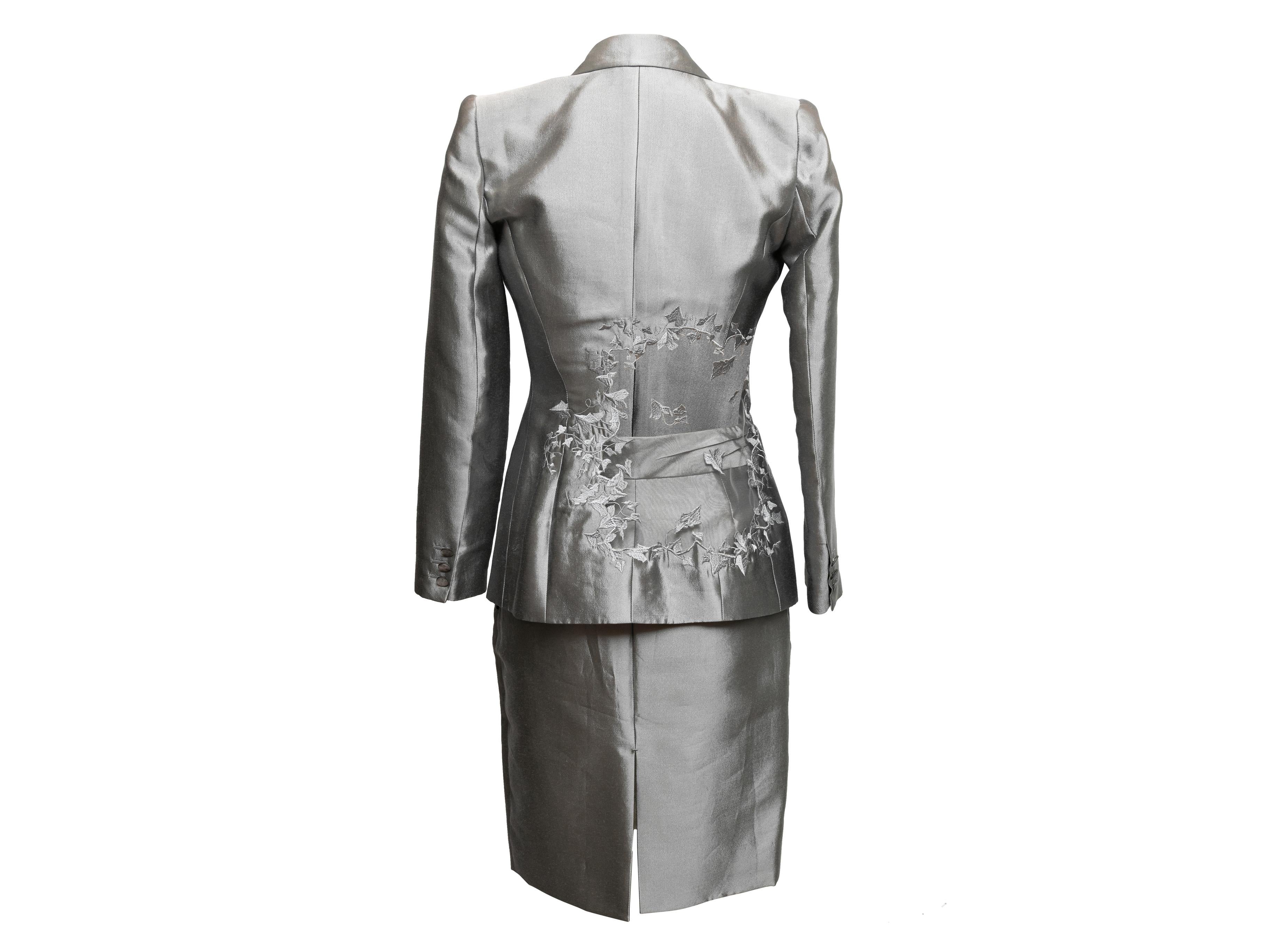 Gray Vintage Grey Alexander McQueen Spring/Summer 1999 Skirt Suit Size IT 40