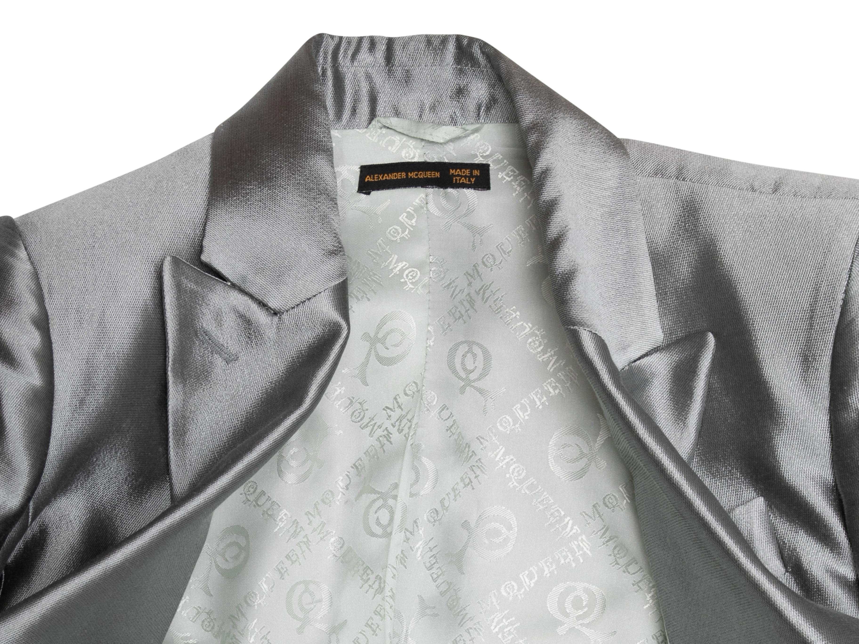 Vintage Grey Alexander McQueen Spring/Summer 1999 Skirt Suit Size IT 40 1