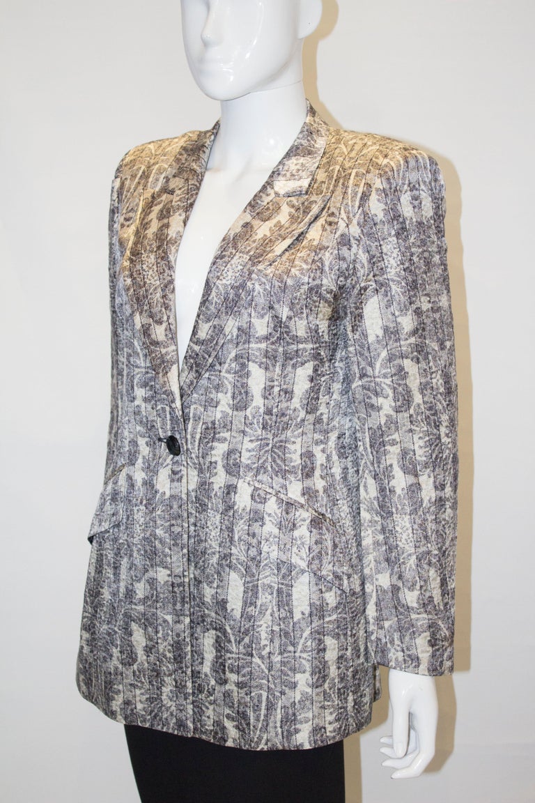 Vintage Grey and White Escada Jacket For Sale at 1stDibs