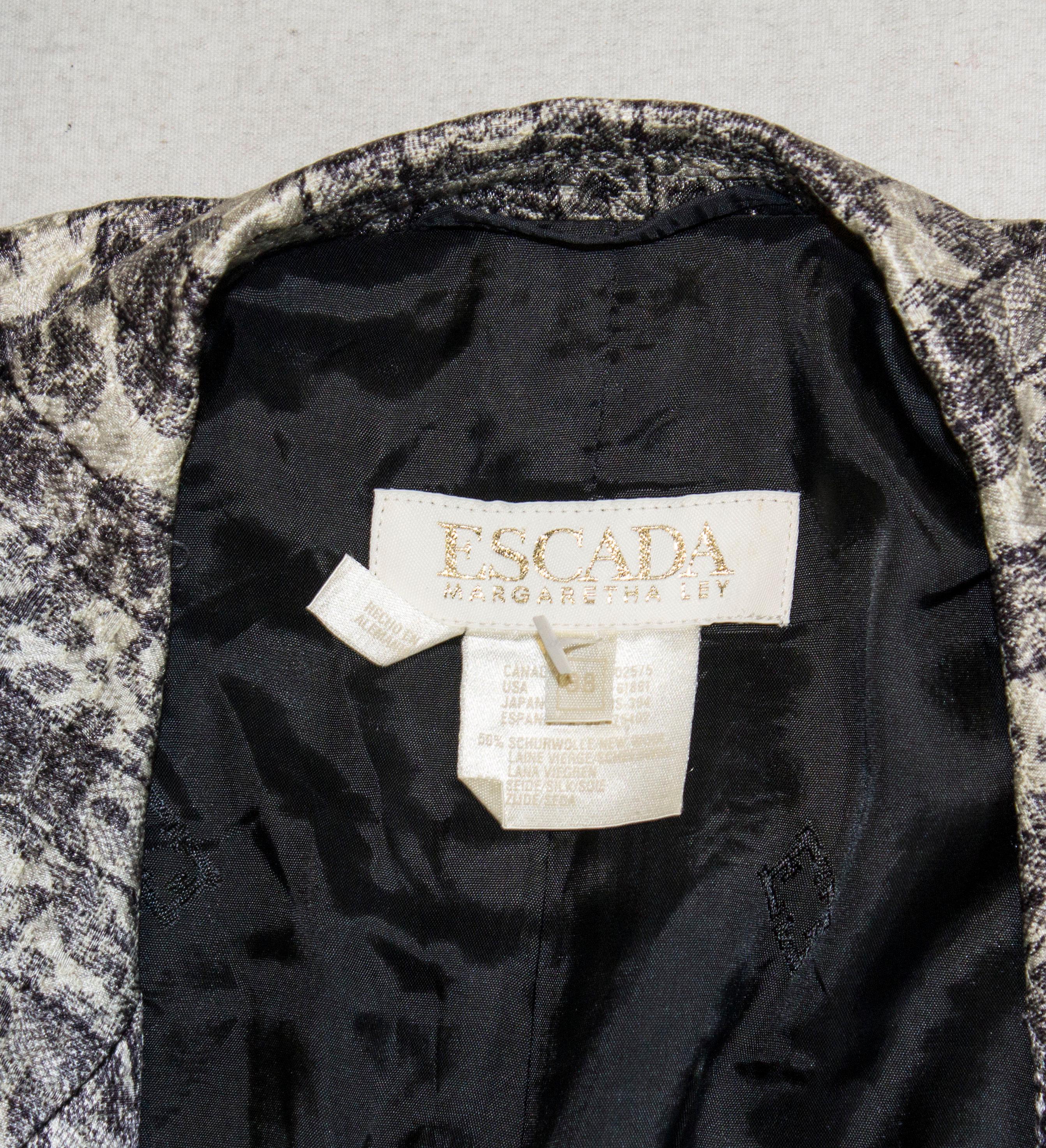 Vintage Grey and White Escada Jacket For Sale 3