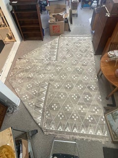 Vintage Grey and White Rug