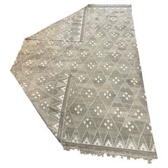 Vintage Grey and White Rug