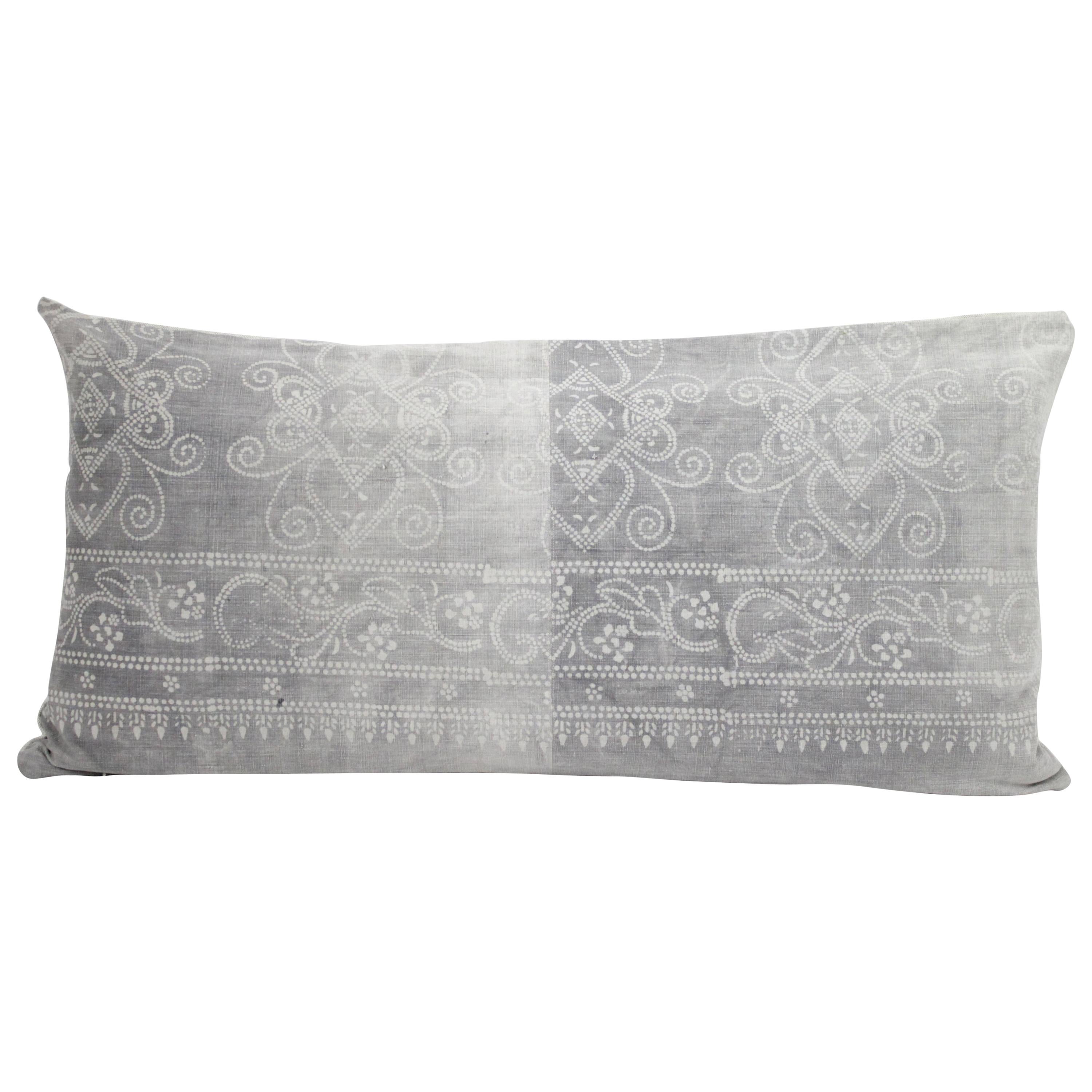 Vintage Grey Batik Style Pillow