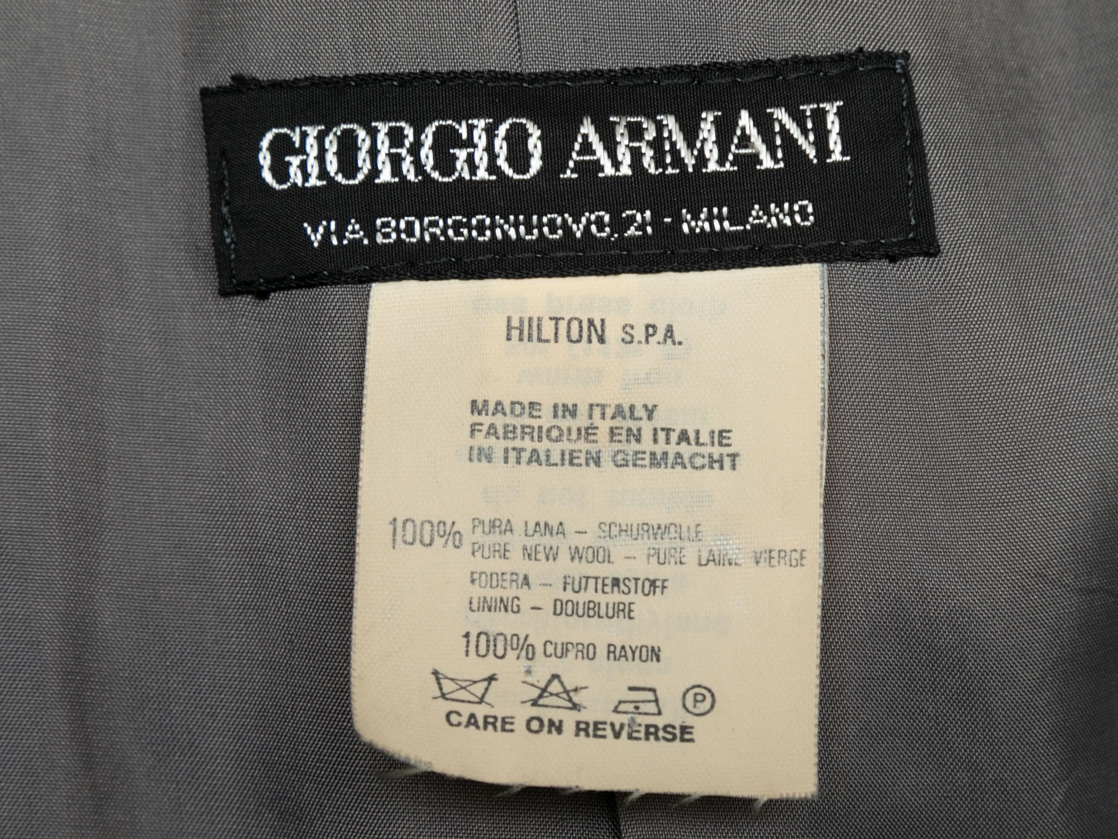 Giorgio Armani blazer vintage gris et beige à chevrons en laine vierge taille IT 40 en vente 1