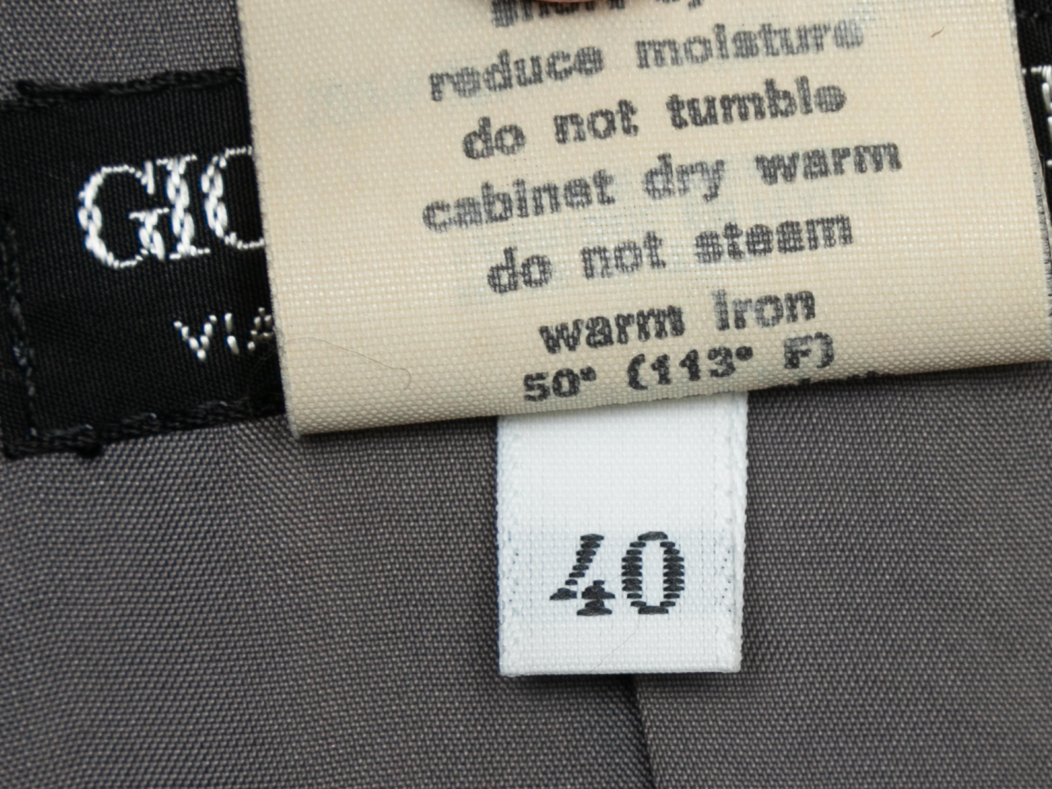 Vintage Grey & Beige Giorgio Armani Herringbone Virgin Wool Blazer Size IT 40 For Sale 2
