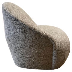 Vintage Grey Bouclé Armchairs