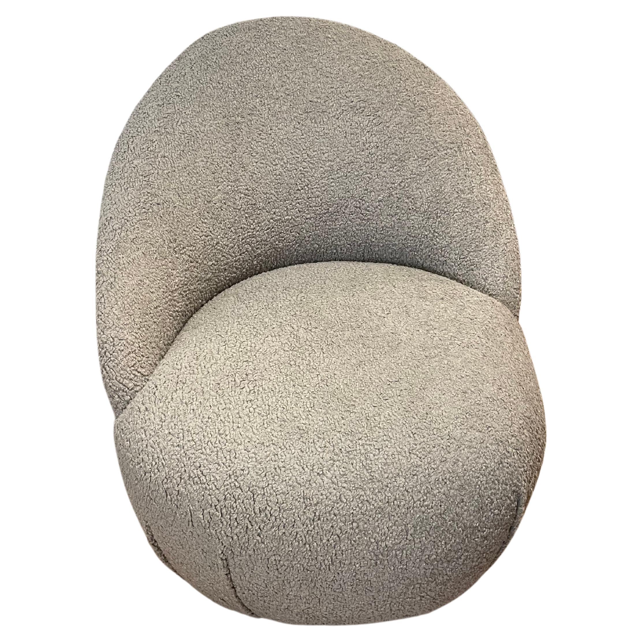 Vintage Grey Bouclé Armchairs In Excellent Condition For Sale In West Hollywood, CA