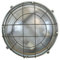 Vintage Grey Cast Aluminium Industrial Wall Light, 1980s