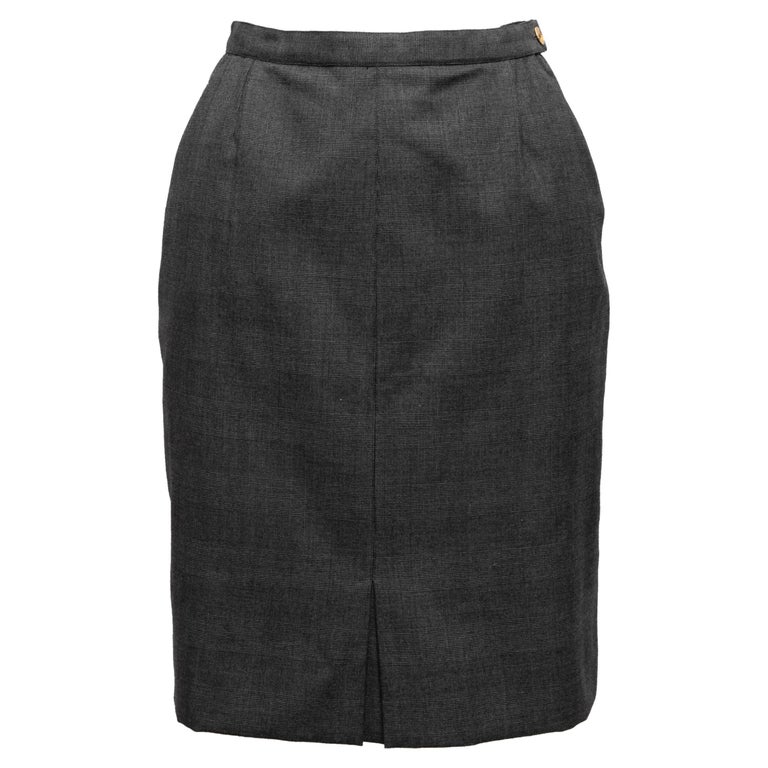 1999 Vintage Chanel Boutique Black Long Full Length Skirt Size 36 For Sale  at 1stDibs