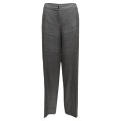 Vintage Grey Chanel Cruise 2005 Linen & Cashmere-Blend Trousers Size FR 48