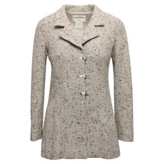 Vintage Grey Chanel Fall/Winter 1999 Wool Speckled Blazer Size FR 36