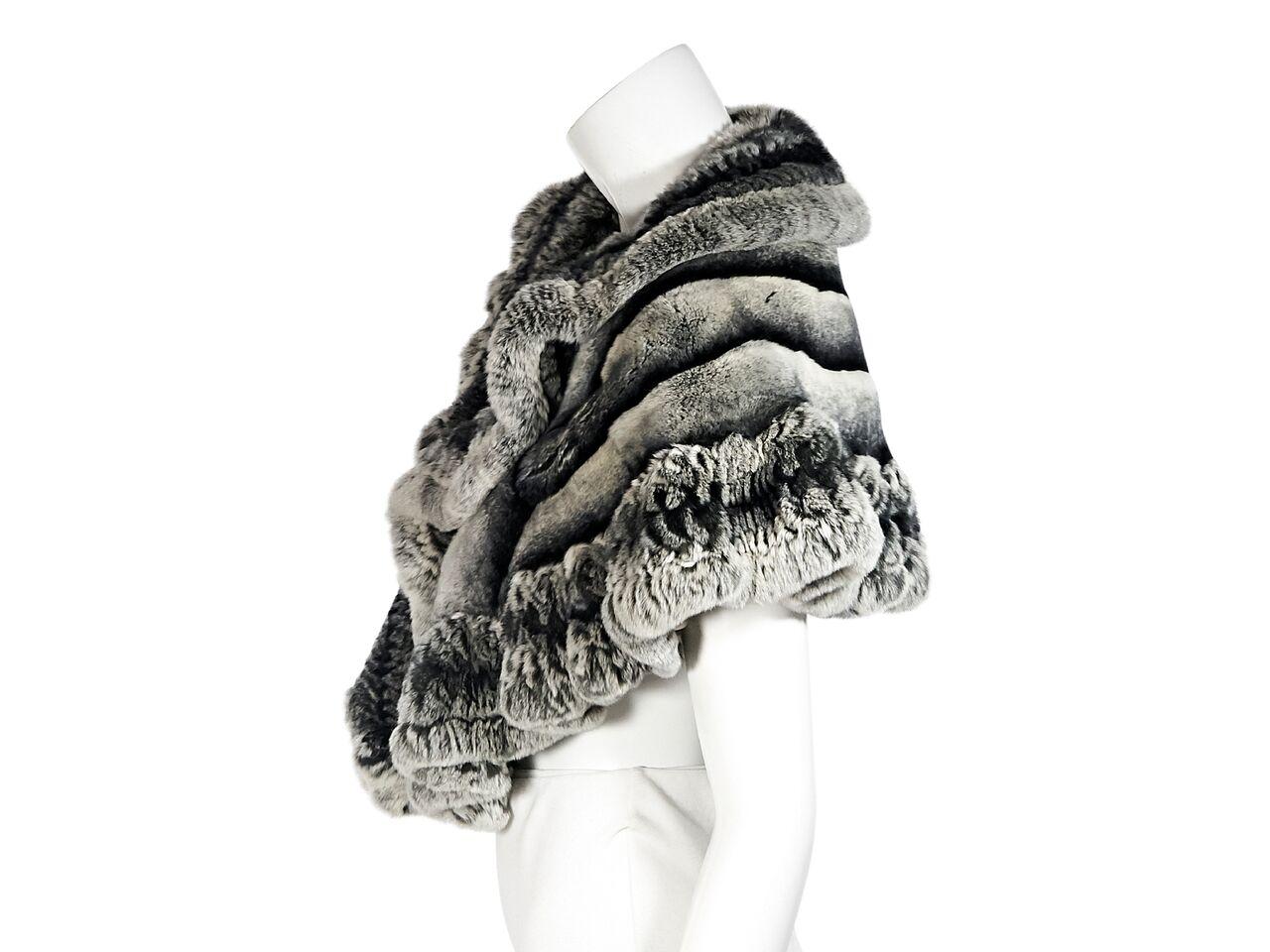Product details:  Vintage grey chinchilla fur stole.  Concealed front closure.  38