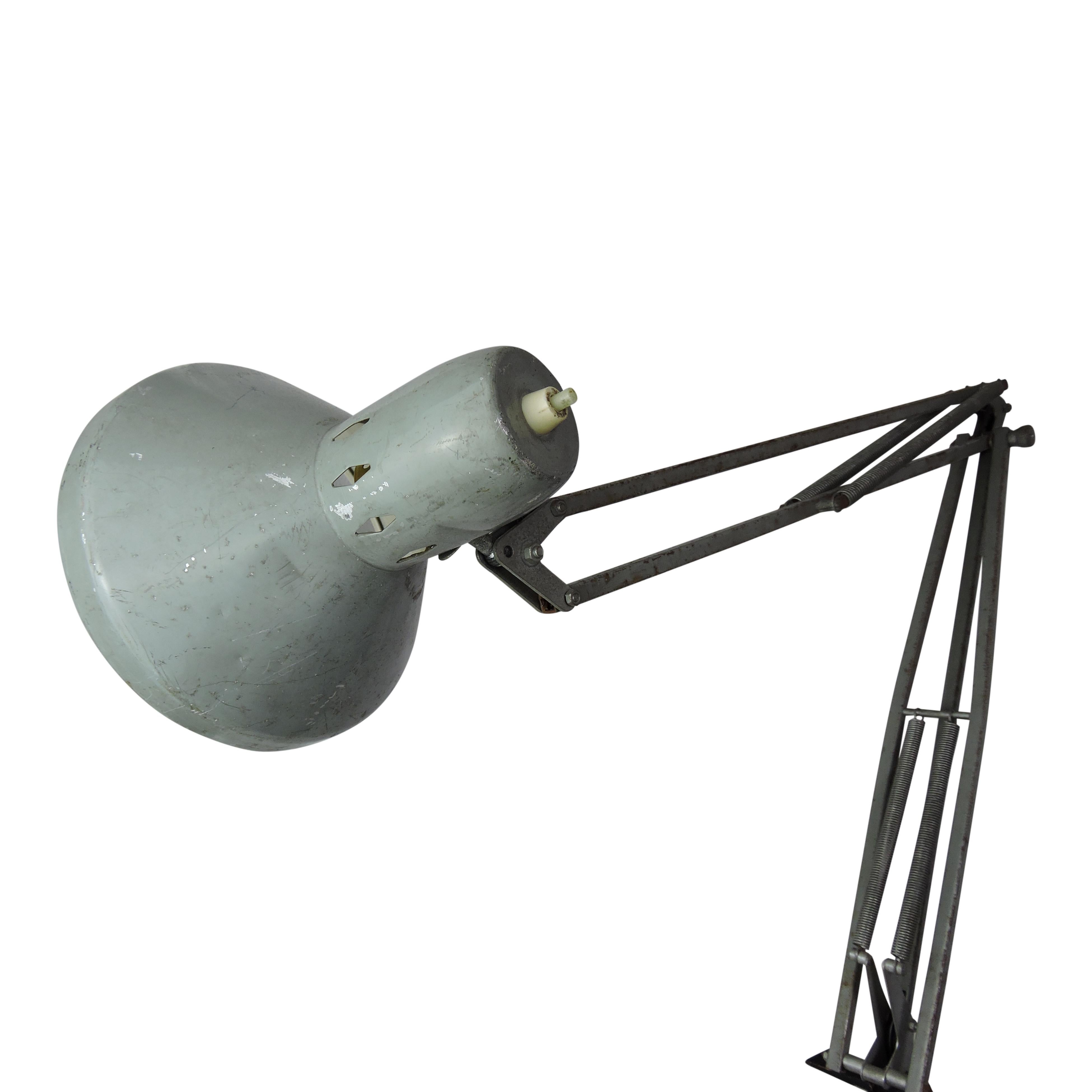 Vintage Grey Desk Lamp, 1960s In Fair Condition For Sale In Chesham, GB