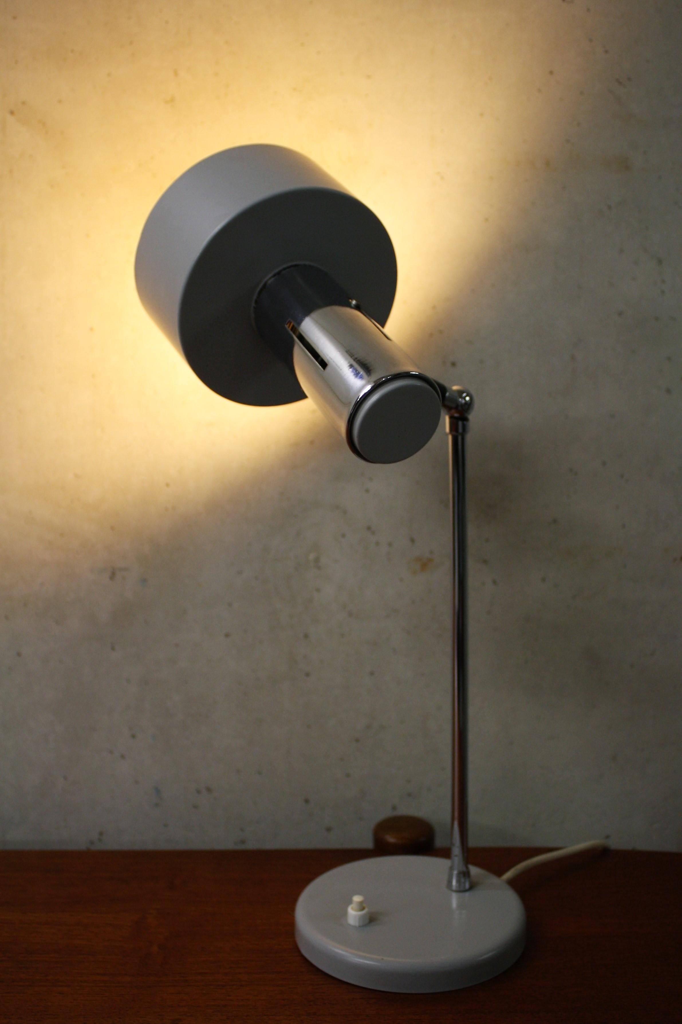 Belgian Vintage Grey Desk Lamp, 1960s