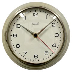 Retro Grey East German Wall Clock from Weimar Electric, 1970s