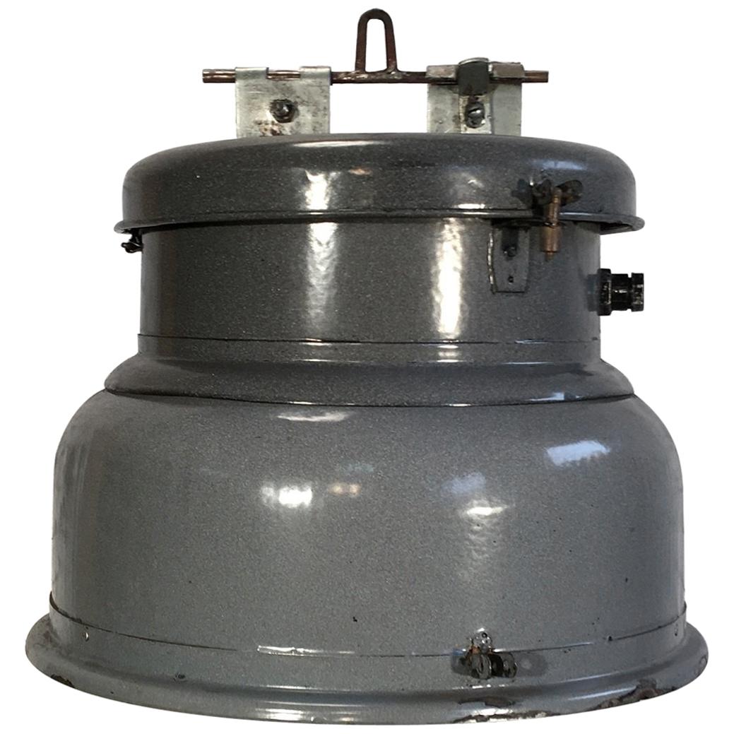 Vintage Grey Enamel Industrial Lamp