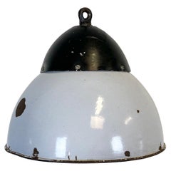 Vintage Grey Enameled Hanging Lamp