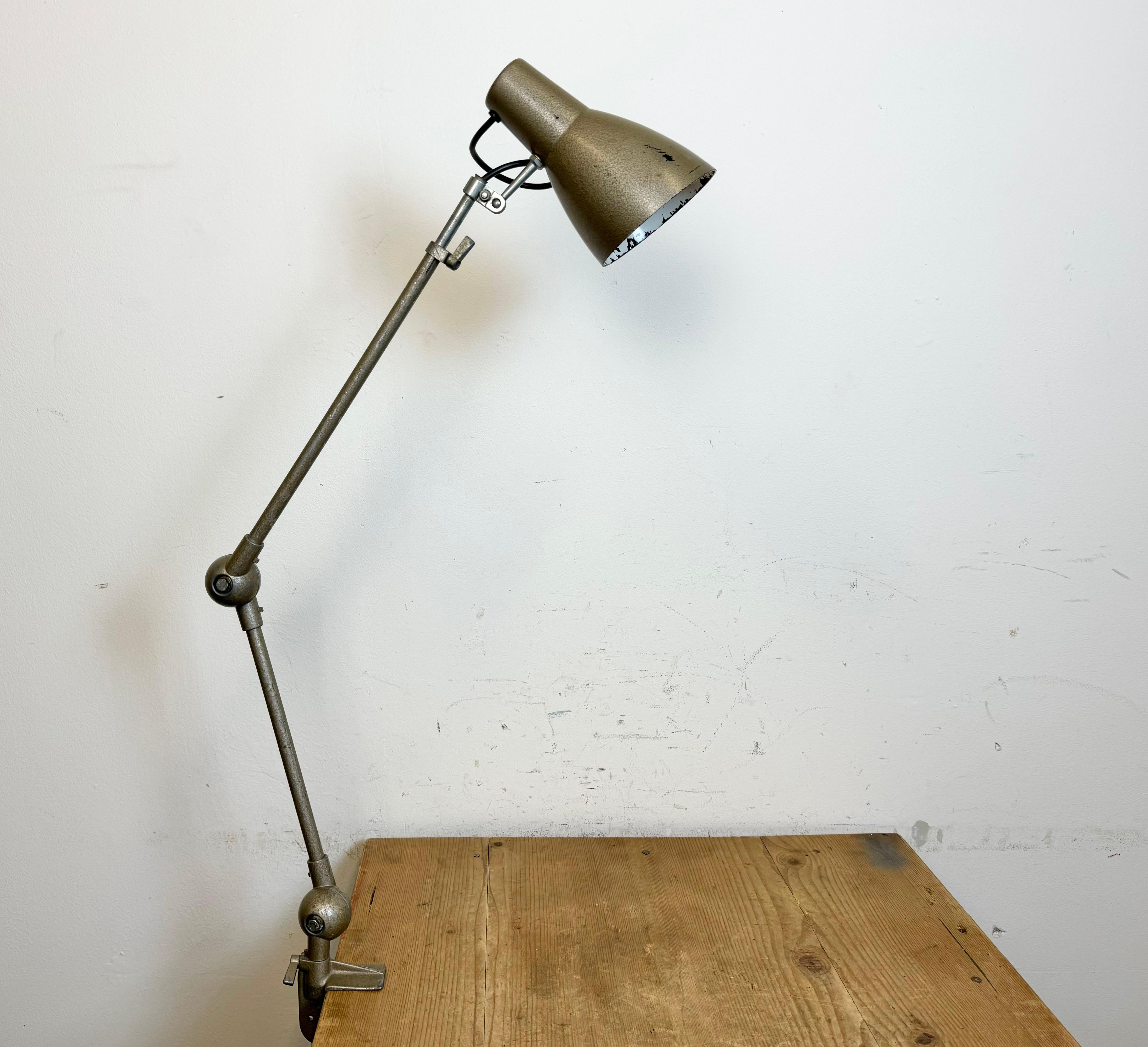 Vintage Grey French Adjustable Table Lamp, 1960s For Sale 5