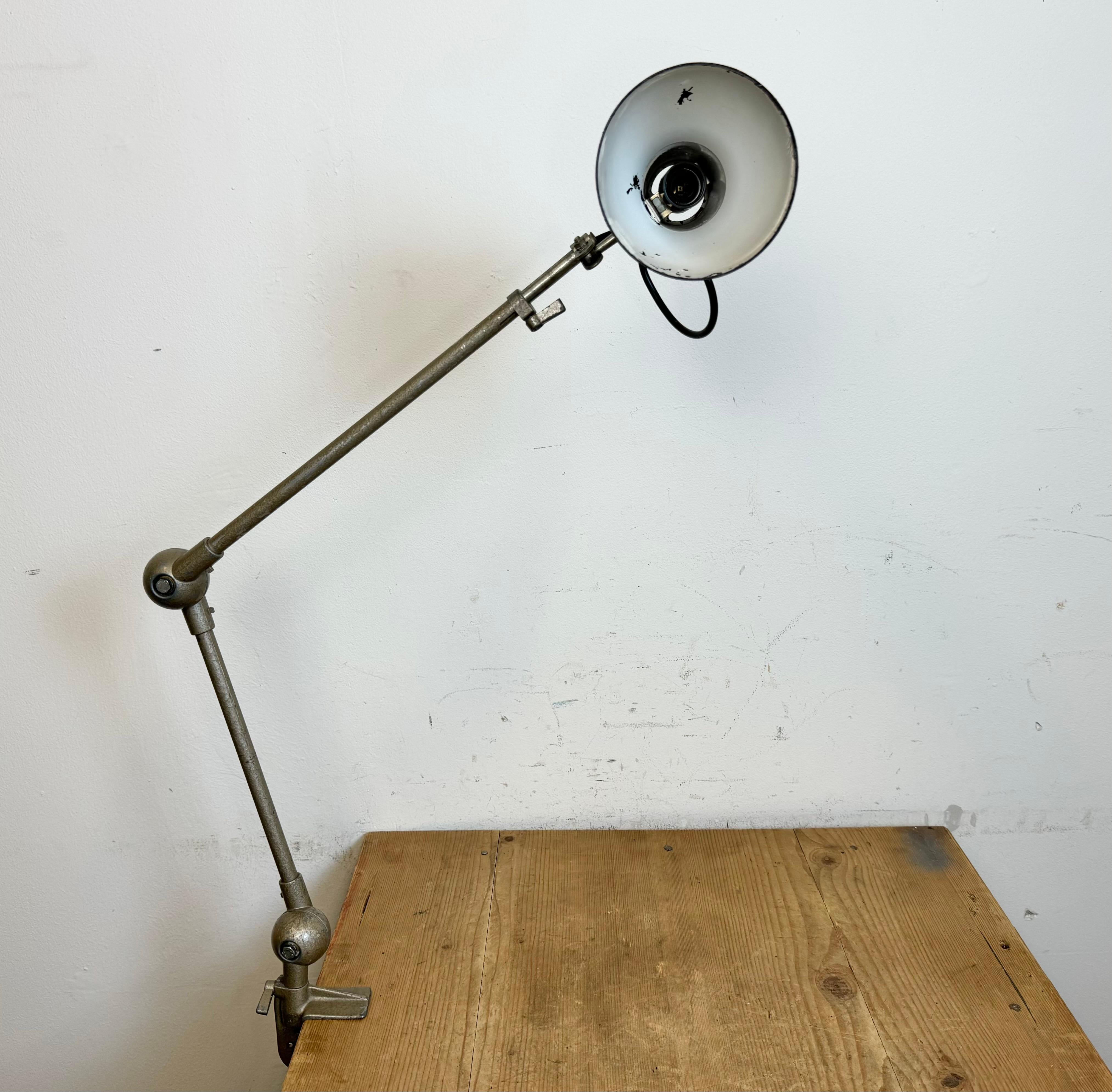 Vintage Grey French Adjustable Table Lamp, 1960s For Sale 9