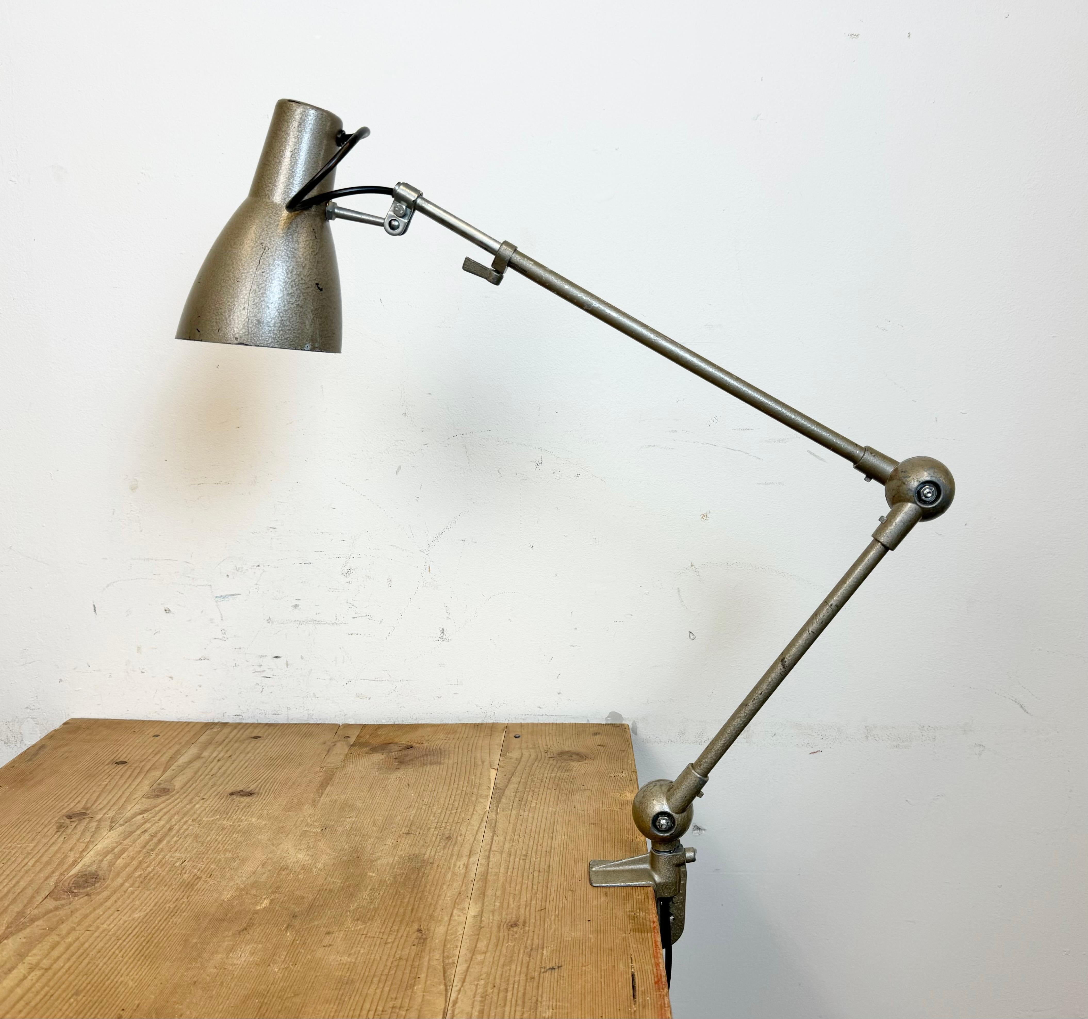 Vintage Grey French Adjustable Table Lamp, 1960s In Good Condition For Sale In Kojetice, CZ