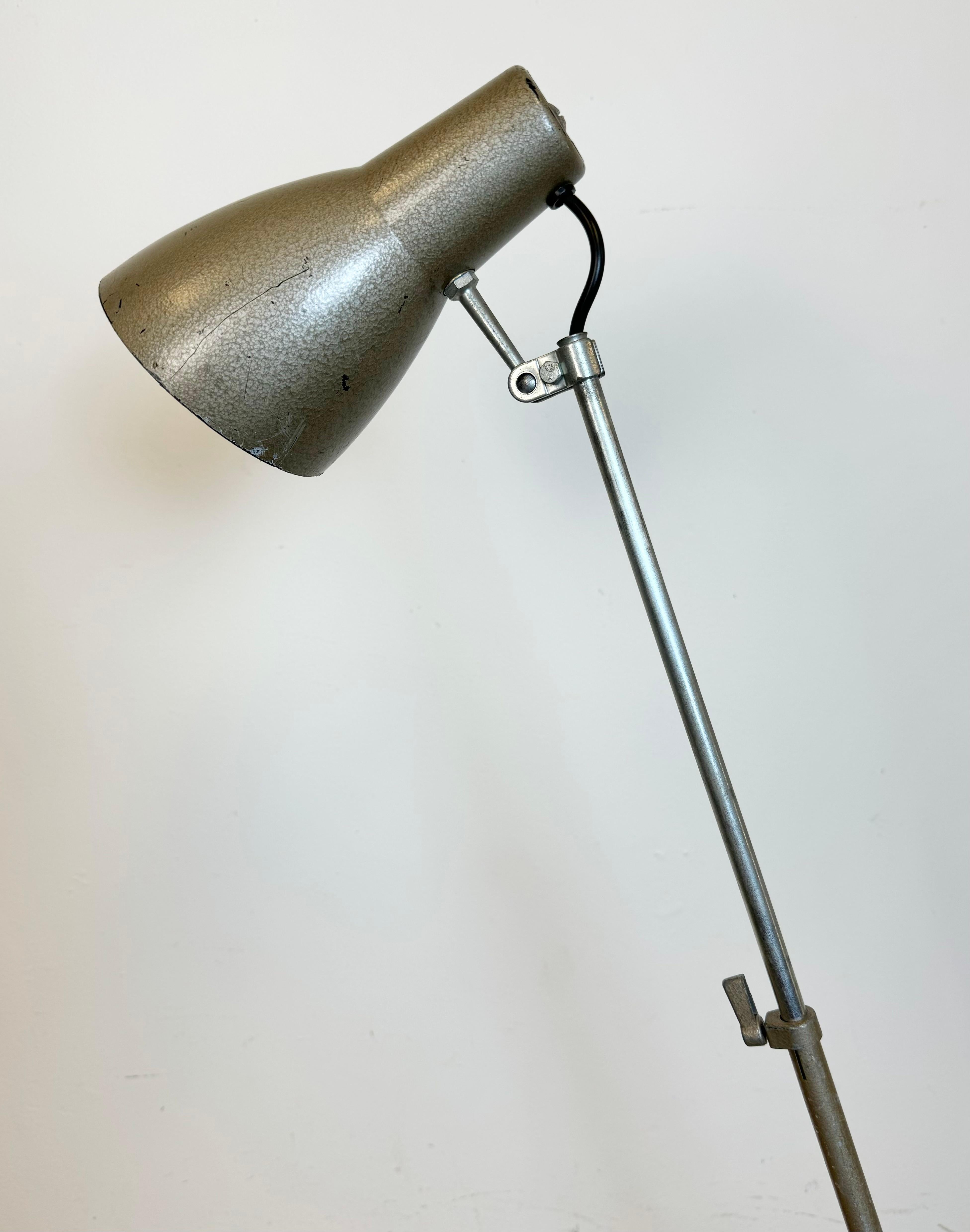 Iron Vintage Grey French Adjustable Table Lamp, 1960s For Sale