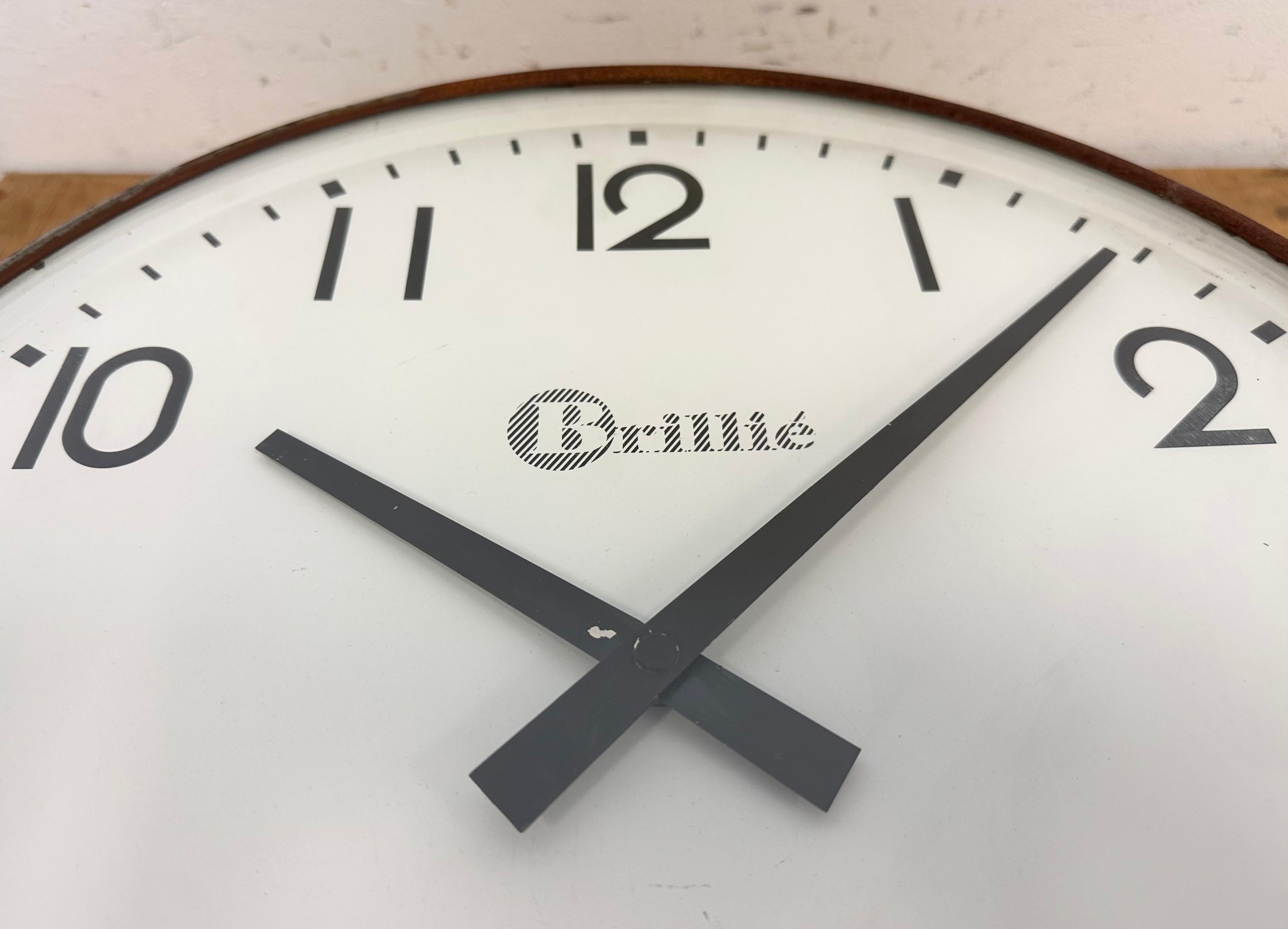 Vintage Grey French Factory Wall Clock from Brillié, 1950s For Sale 3