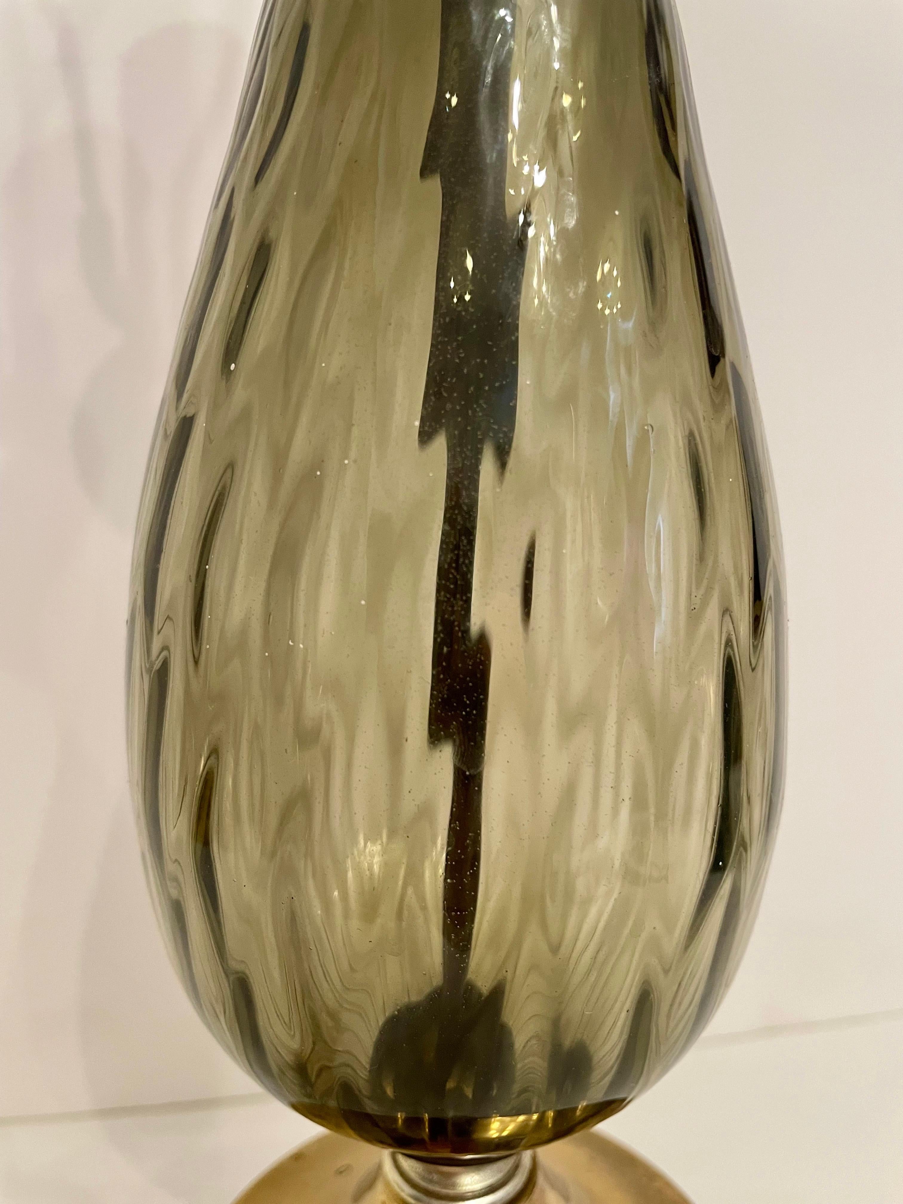 Métal Lampe à poser vintage en verre gris en vente