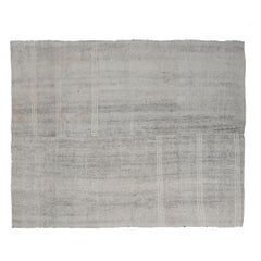 Vintage Grey Goat Hair Kilim, Handmade in Turkey