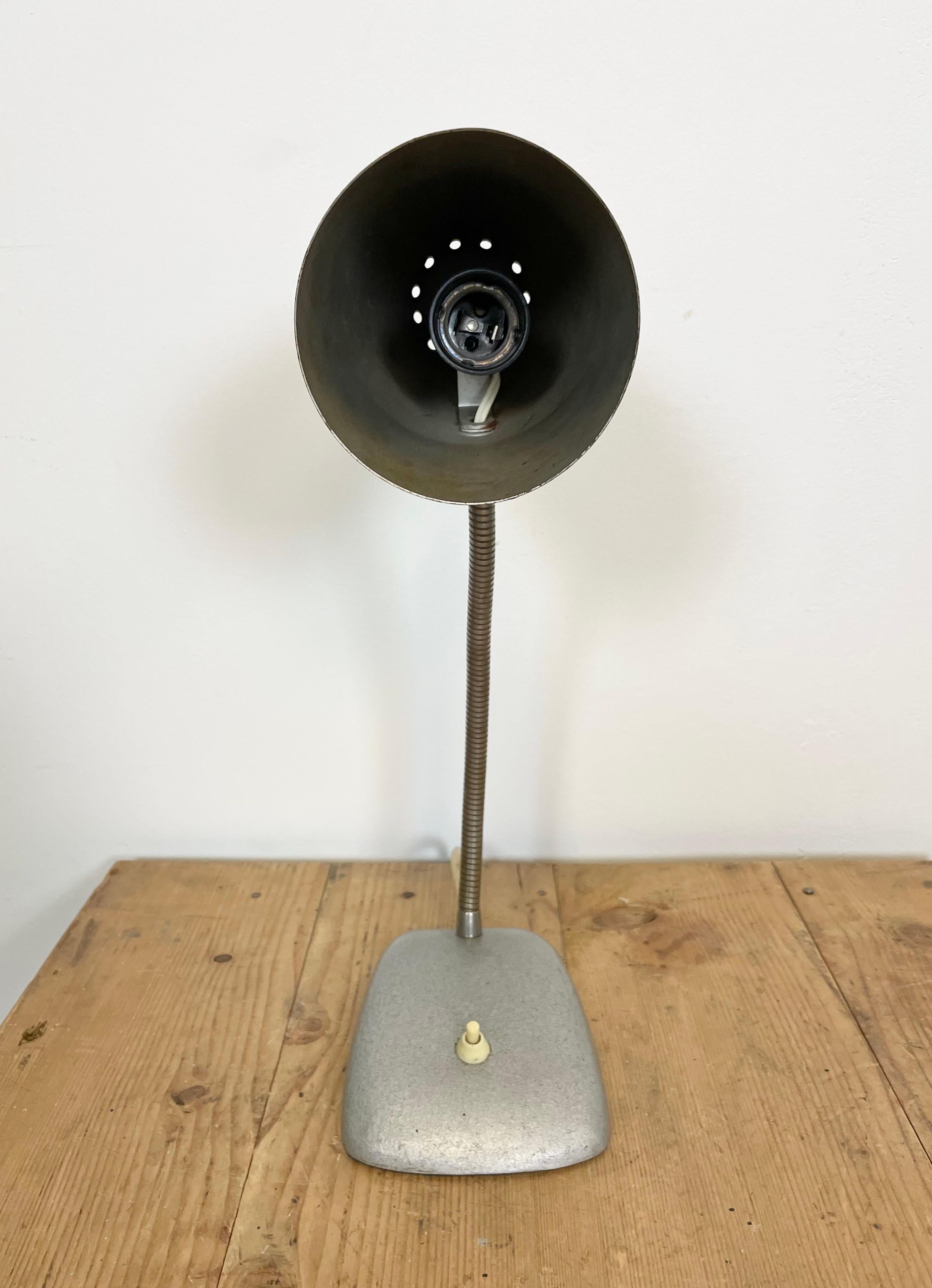 Vintage Grey Gooseneck Desk Lamp, 1960s For Sale 2