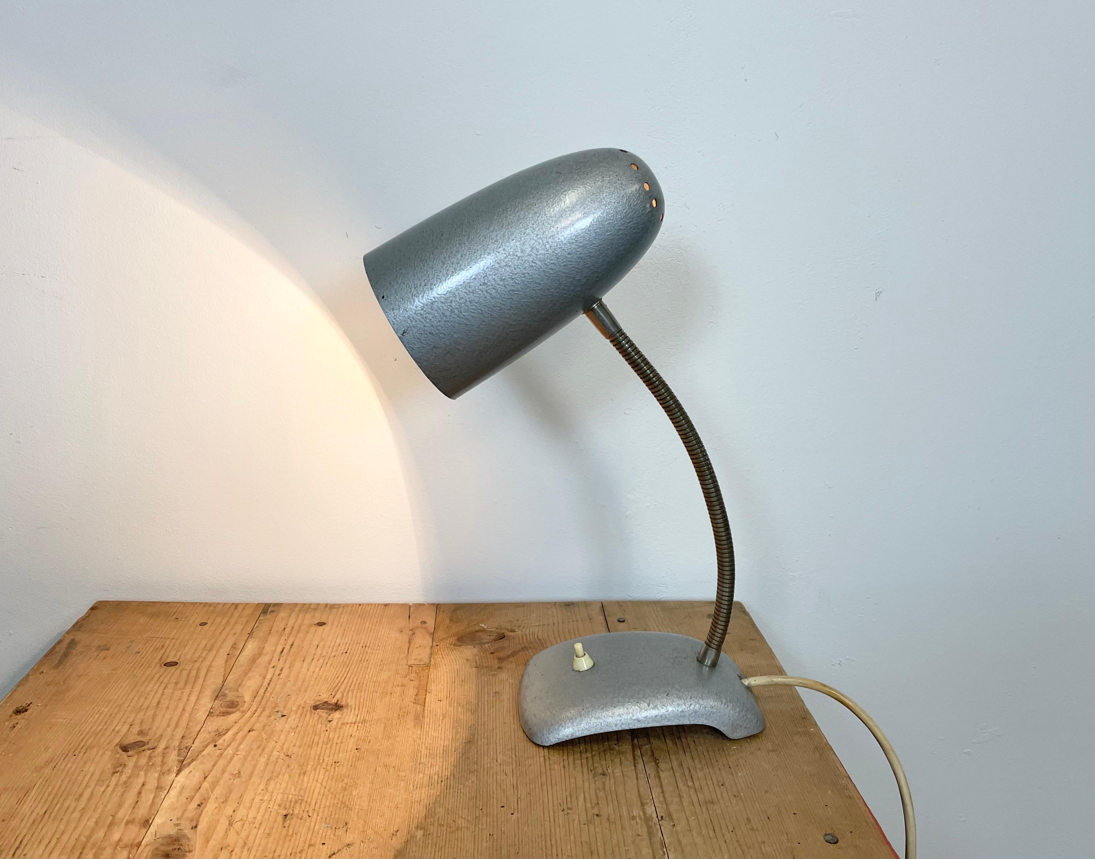 Vintage Grey Gooseneck Desk Lamp, 1960s For Sale 6
