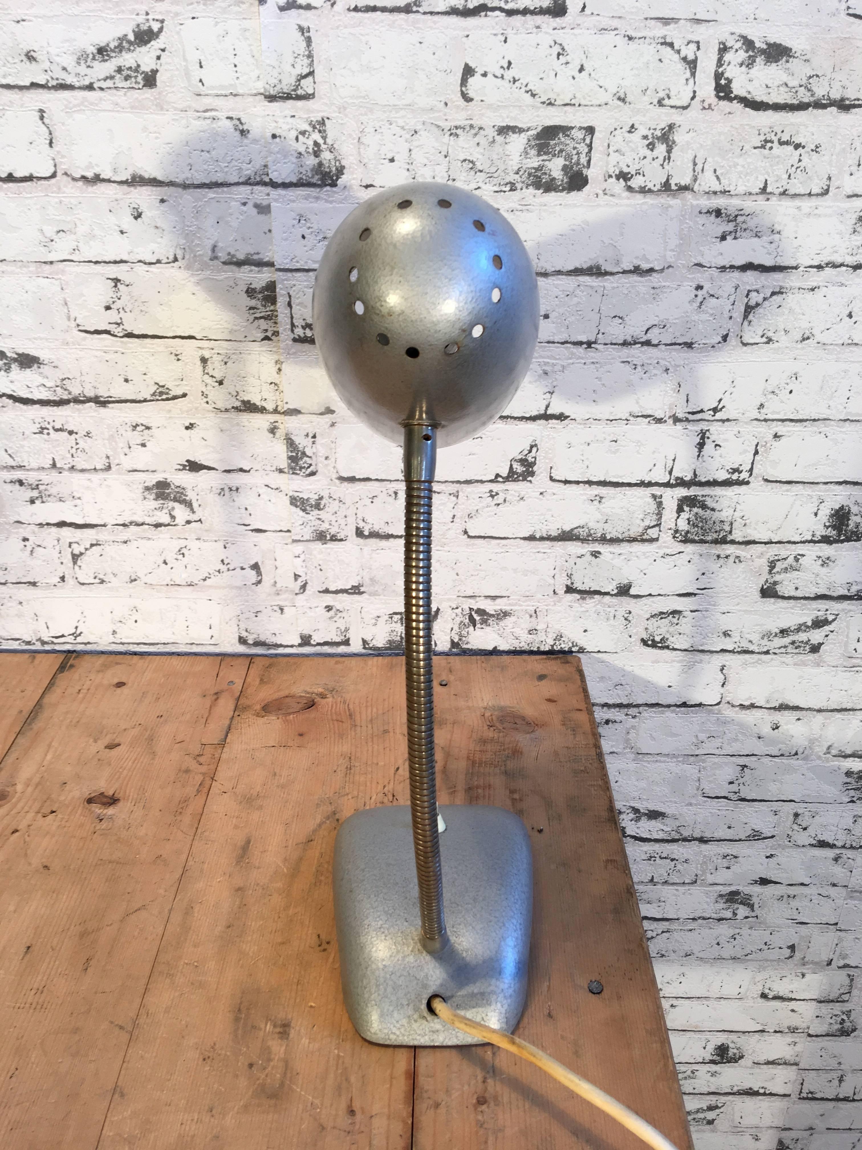 Industrial Vintage Grey Gooseneck Table Lamp, 1950s