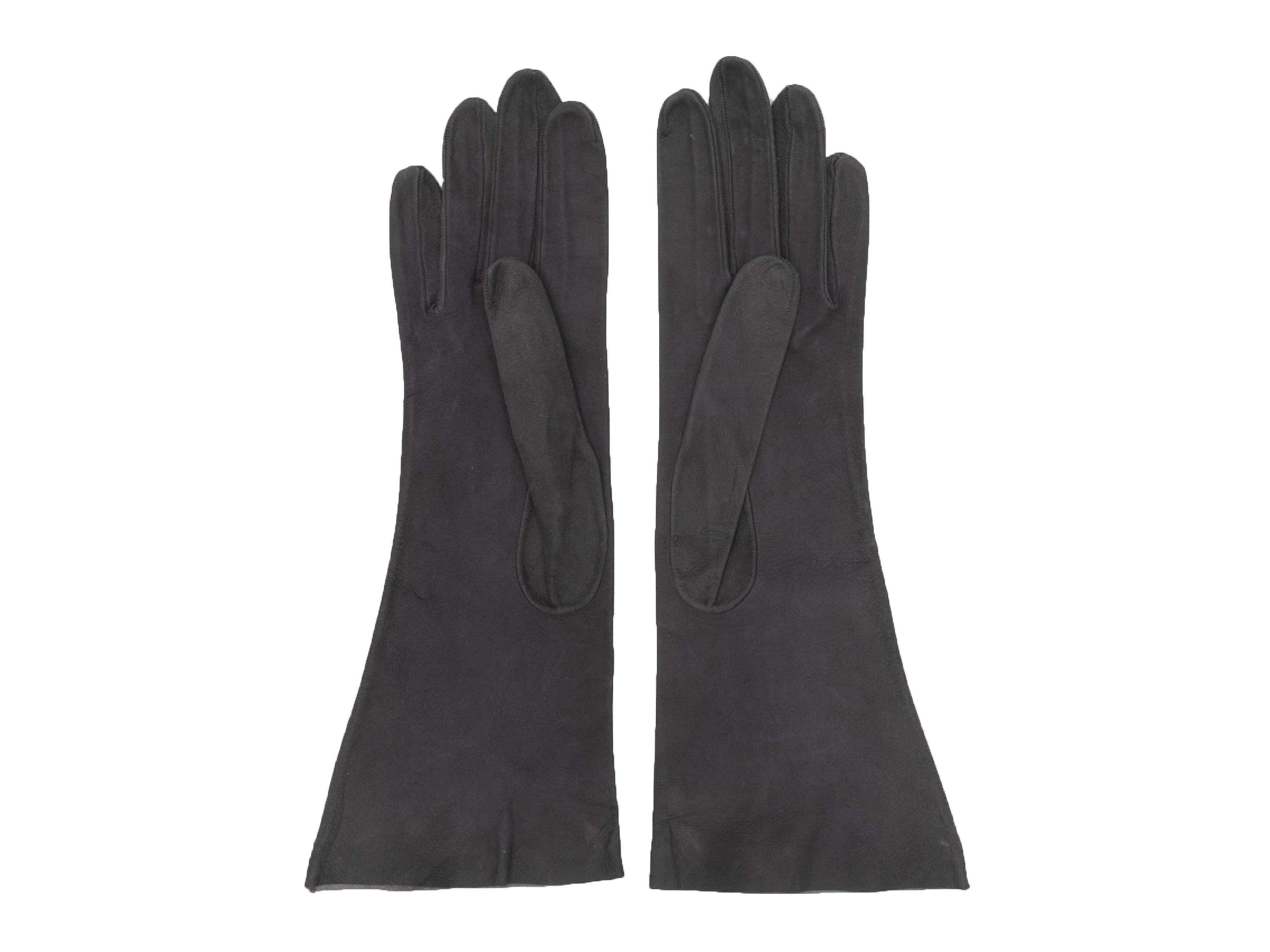 Vintage Grey Hermes Suede Gloves Size US XS In Good Condition For Sale In New York, NY