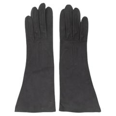 Vintage Grey Hermes Suede Gloves Size US XS