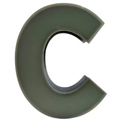 Vintage Grey Illuminated Letter C, 1970s