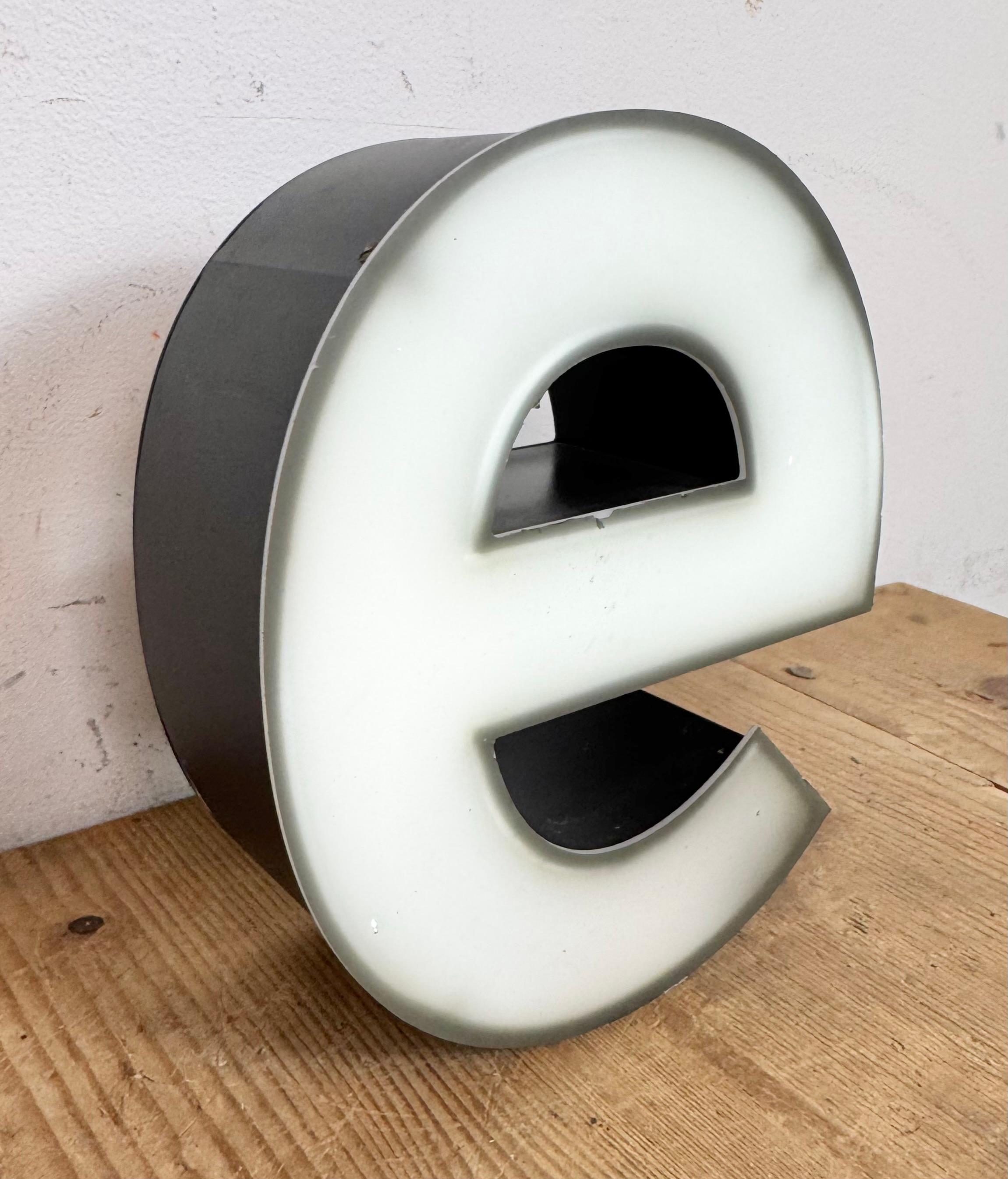 Vintage Grey Illuminated Letter E, 1970s For Sale 5
