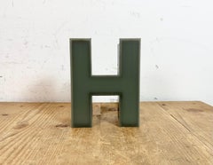 Vintage Grey Illuminated Letter H , 1970s