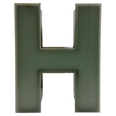 Vintage Grey Illuminated Letter H , 1970s