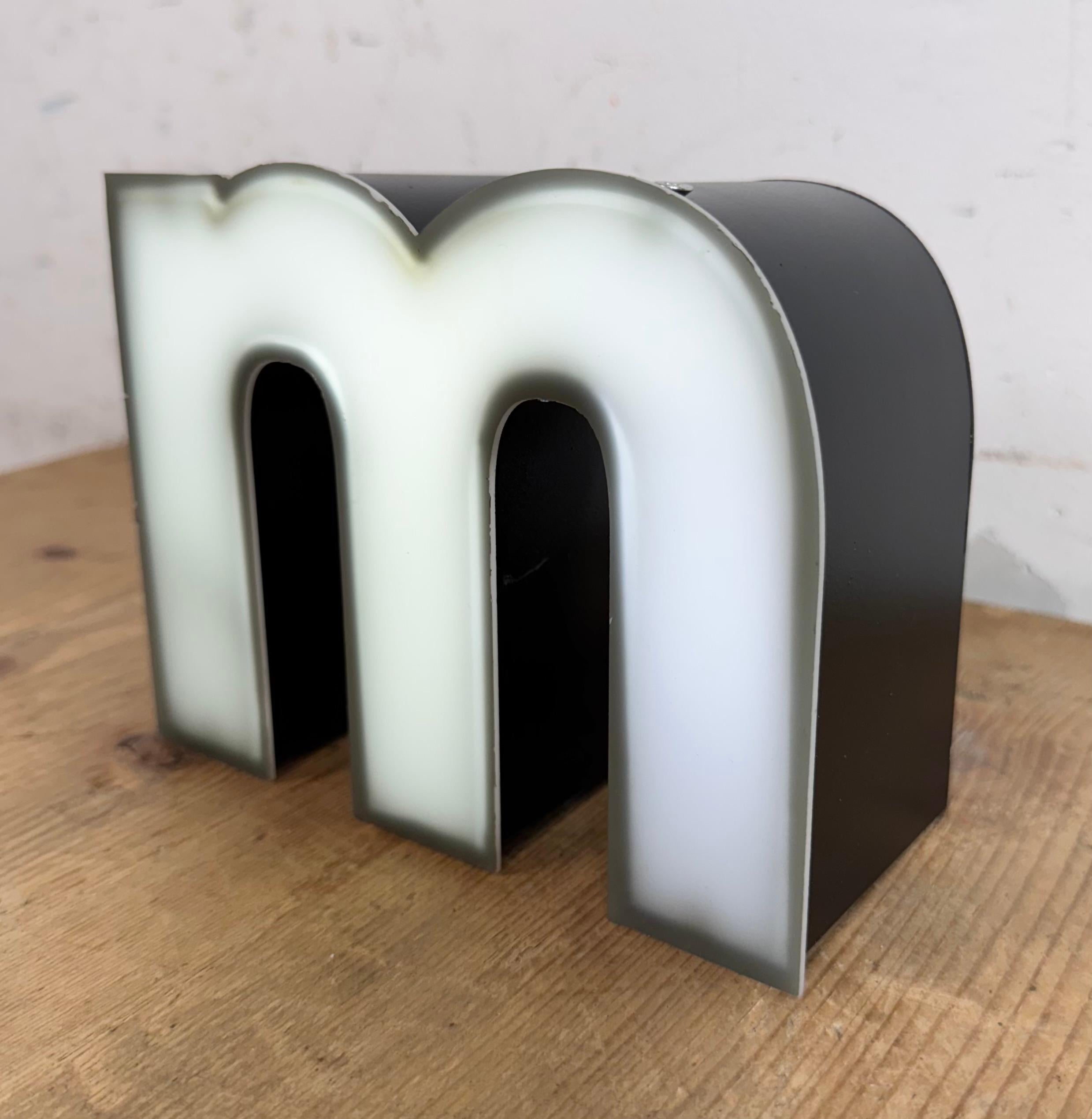 Vintage Grey Illuminated Letter M, 1970s For Sale 2