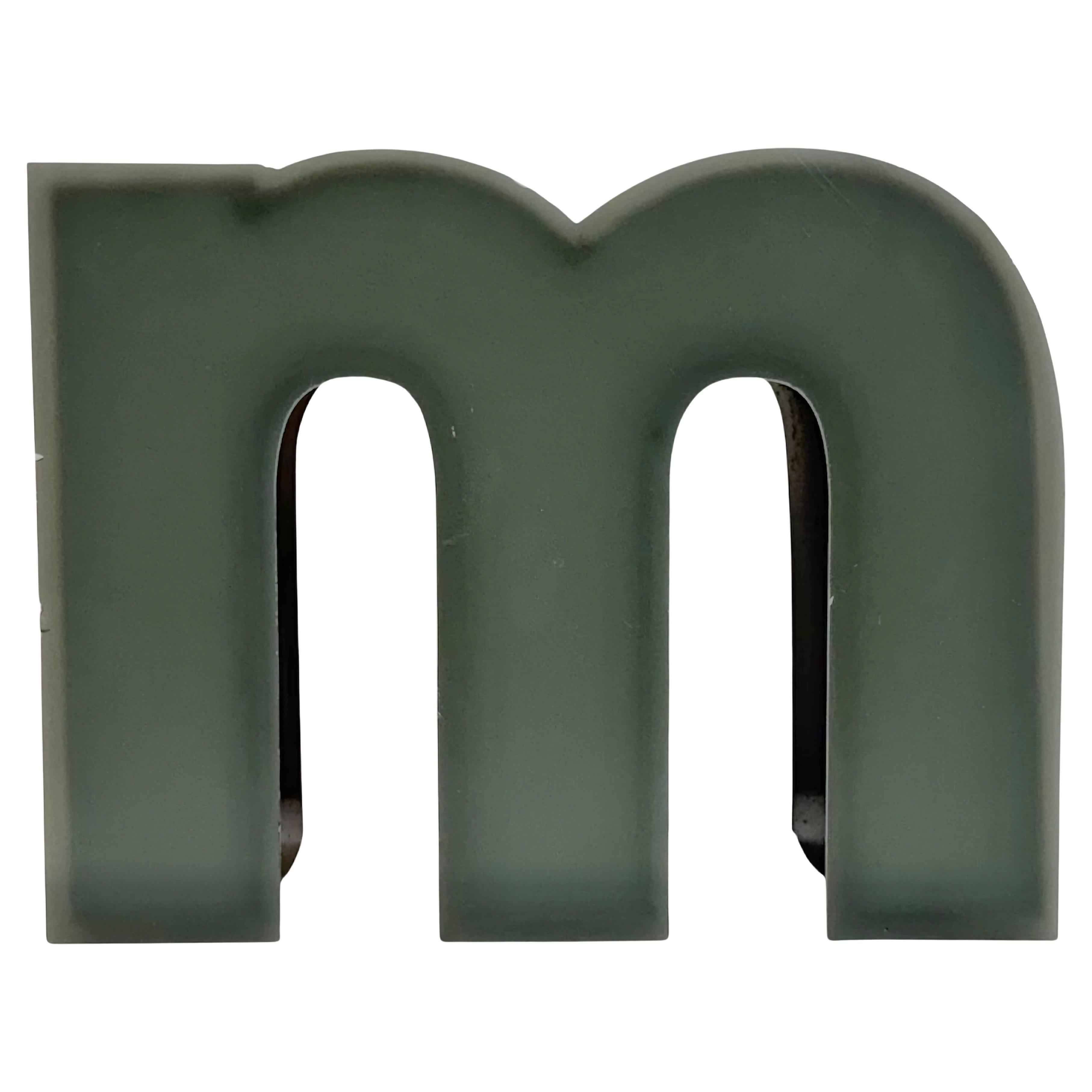 Vintage Grey Illuminated Letter M, 1970s For Sale