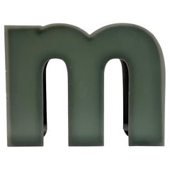 Vintage Grey Illuminated Letter M, 1970s