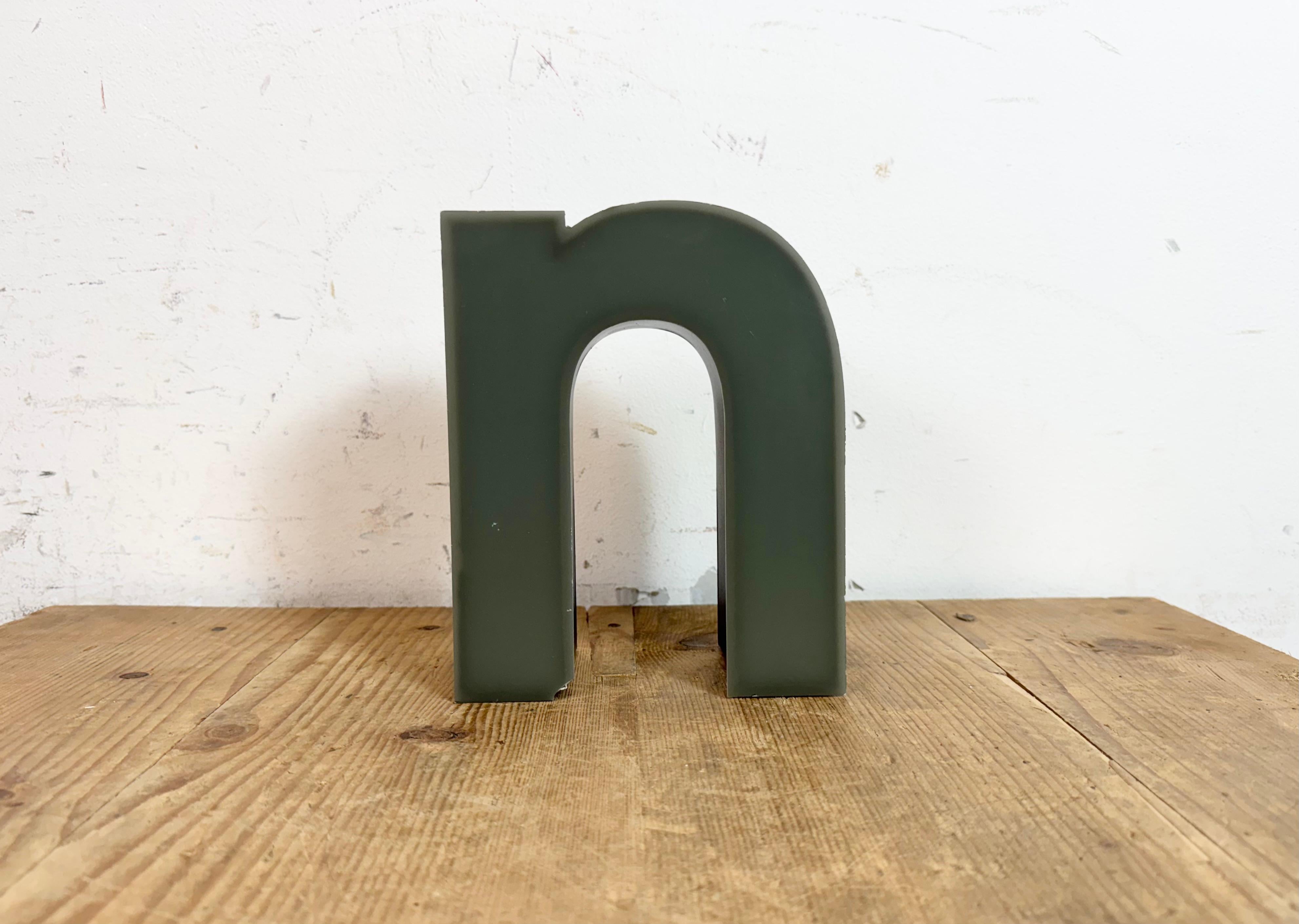 Late 20th Century Vintage Grey Illuminated Letter N, 1970s For Sale