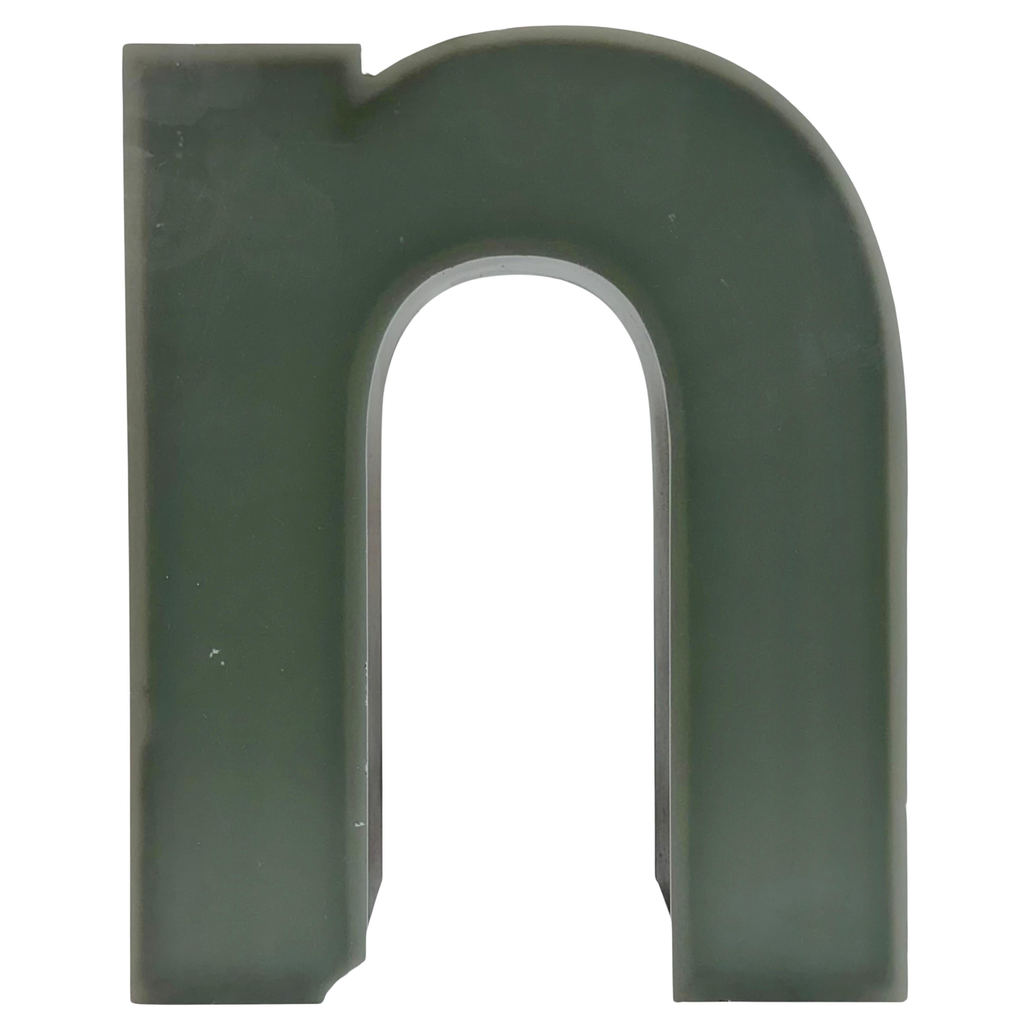Vintage Grey Illuminated Letter N, 1970s