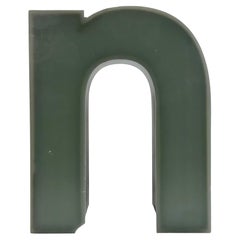 Vintage Grey Illuminated Letter N, 1970s