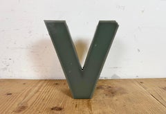 Vintage Grey Illuminated Letter V , 1970s