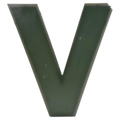 Vintage Grey Illuminated Letter V , 1970s