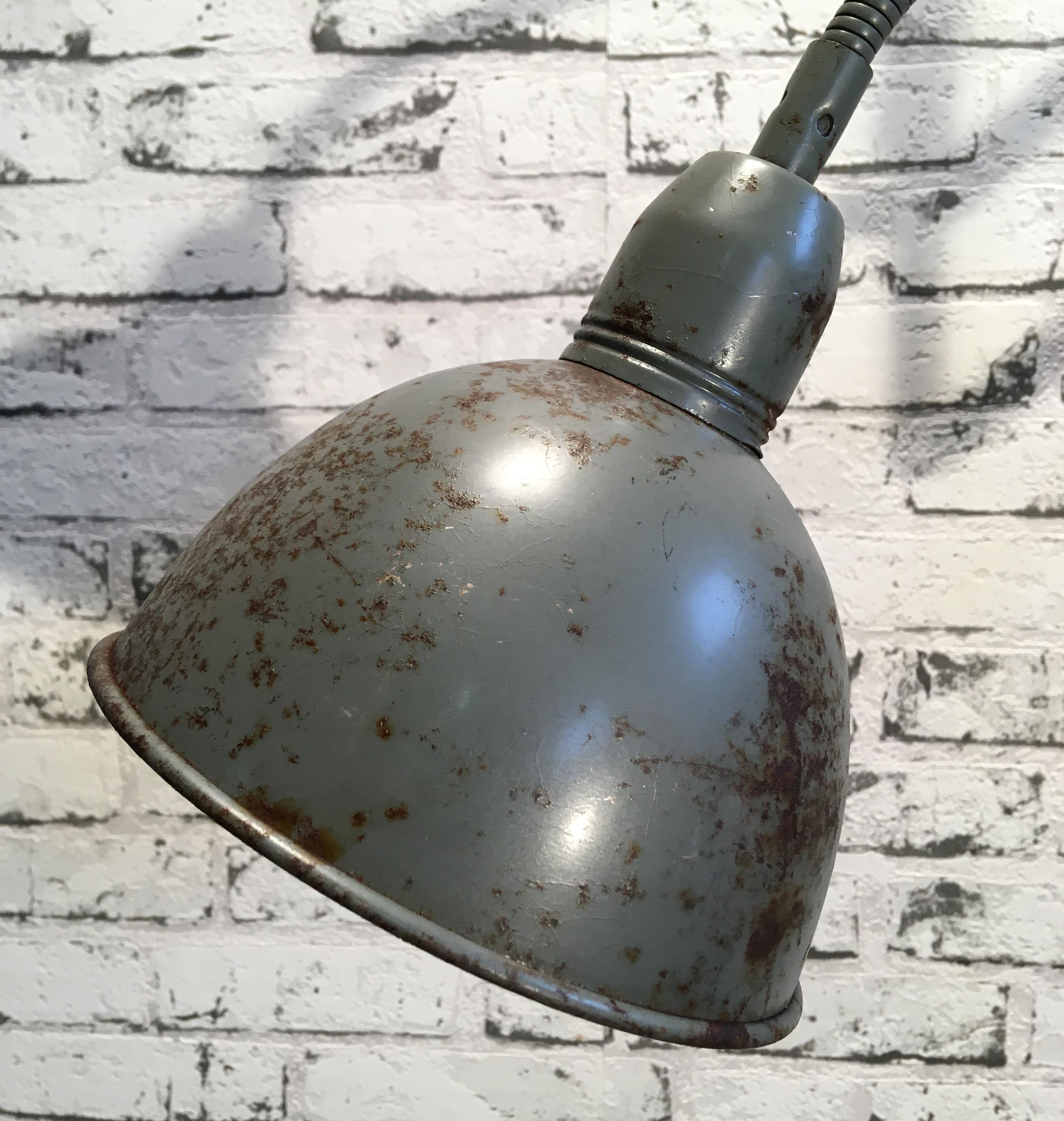 Vintage Grey Industrial Scissor Wall Lamp, 1960s 3