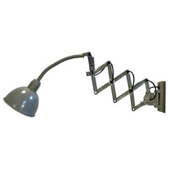 Vintage Grey Industrial Scissor Wall Lamp, 1960s