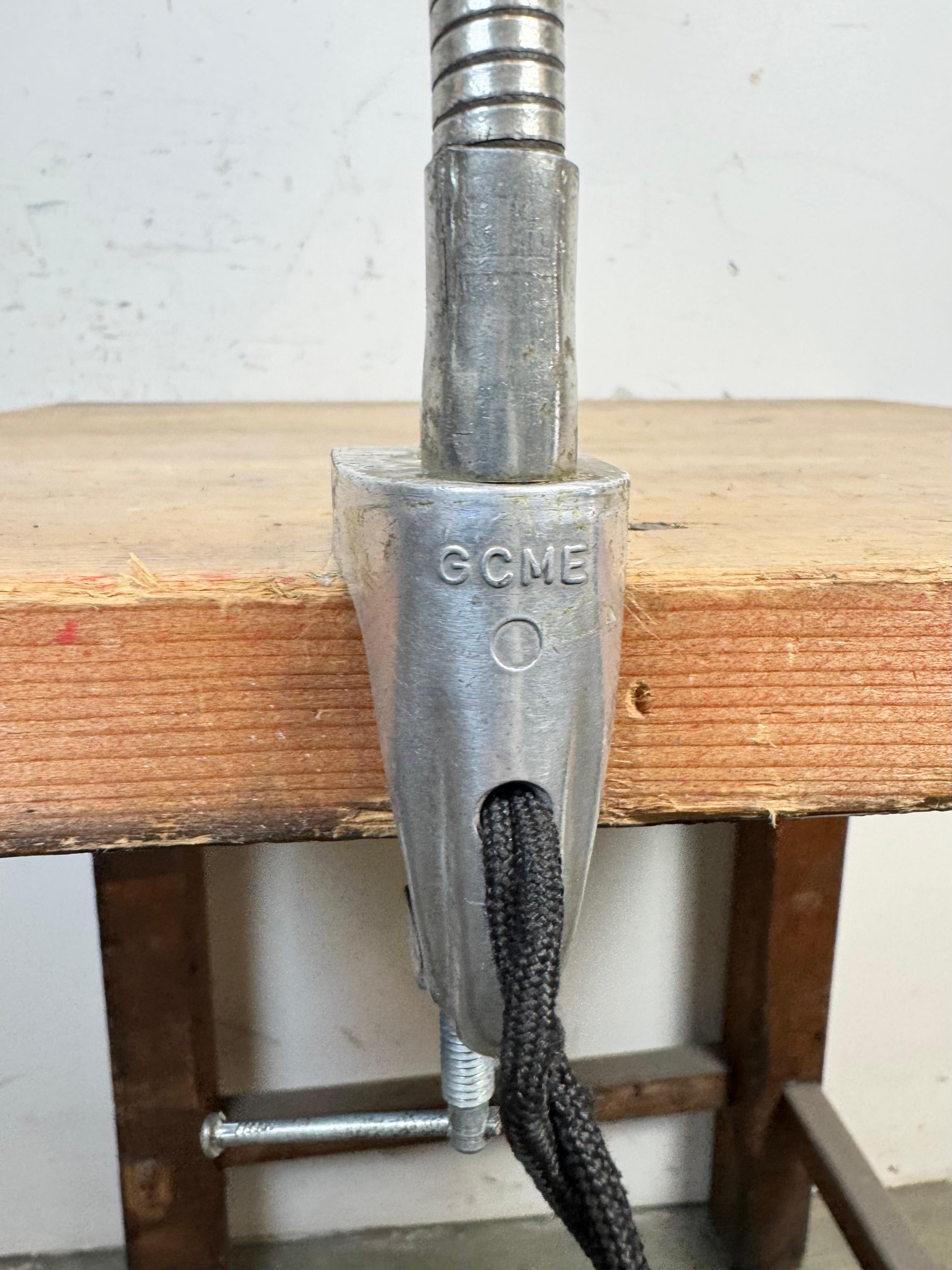 Graue italienische Vintage-Tischlampe mit Schwanenhalsausschnitt von GCME, 1950er Jahre im Angebot 8