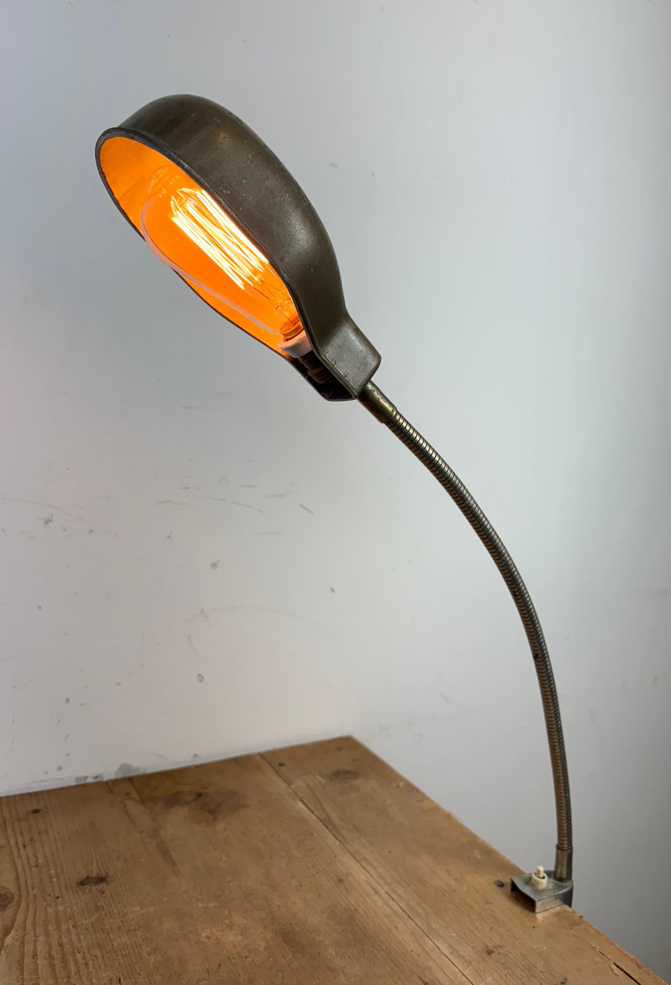 Graue italienische Vintage-Tischlampe mit Schwanenhalsausschnitt von GCME, 1950er Jahre im Angebot 10